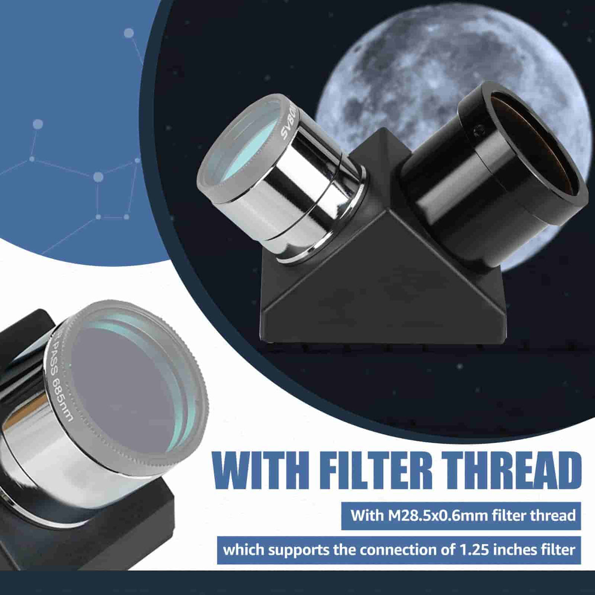 SVBONY SV221 90 degree diagonal eyepiece holder