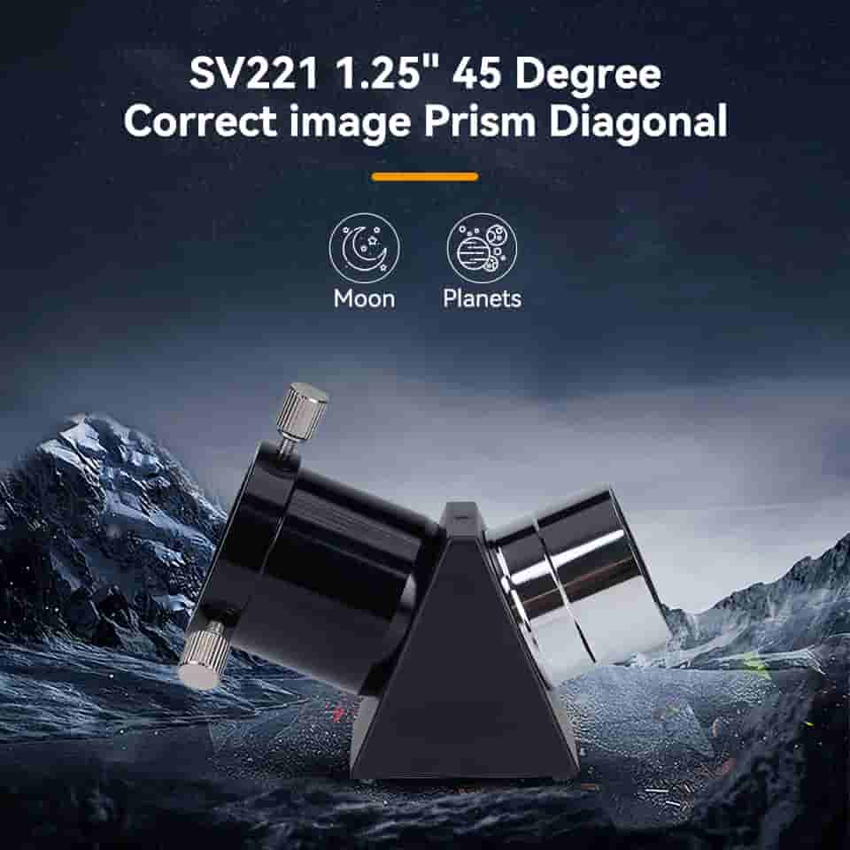 SVBONY SV221 45 degree correct image diagonal for terrestrial and lunar viewing