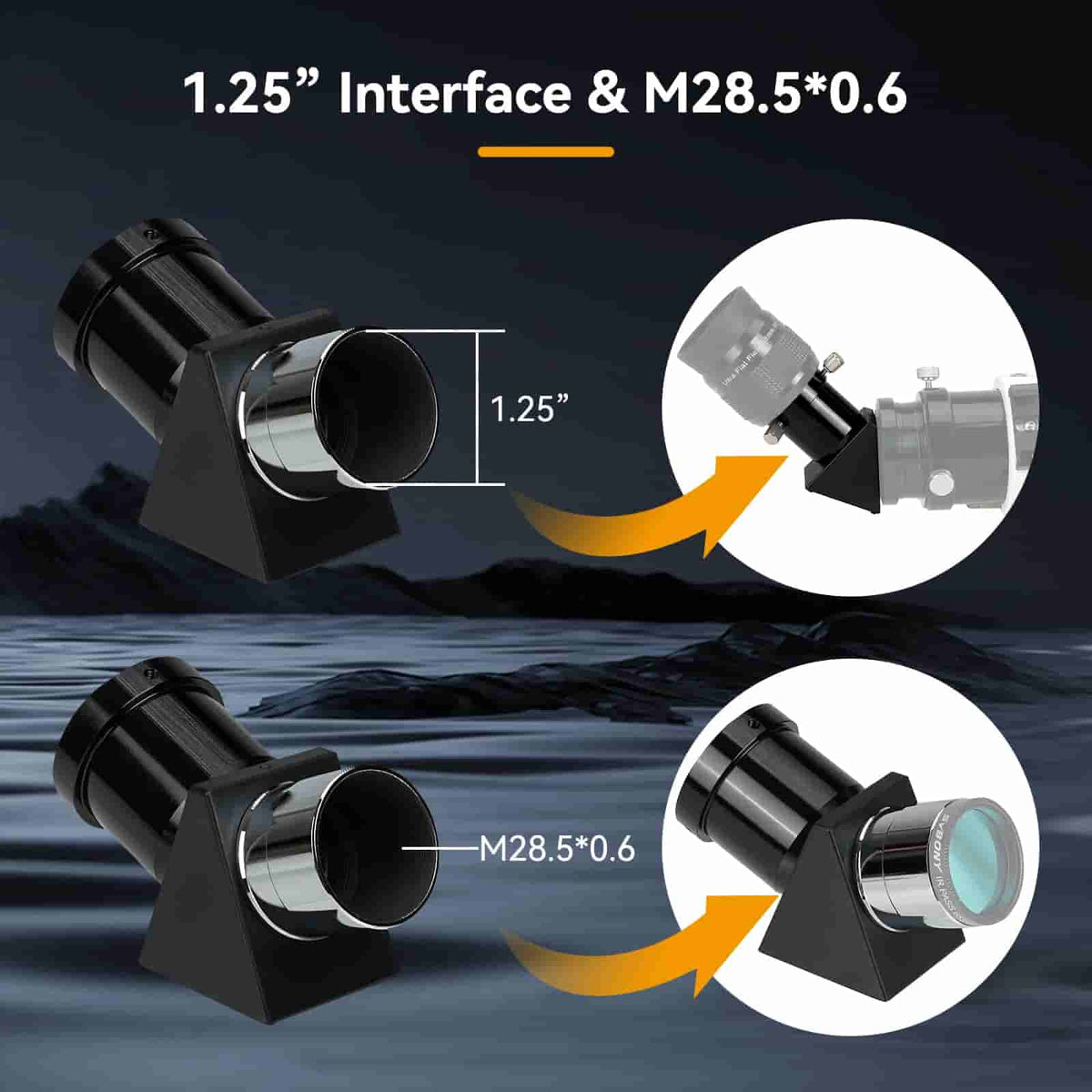 SVBONY SV221 45 degree diagonal barrel