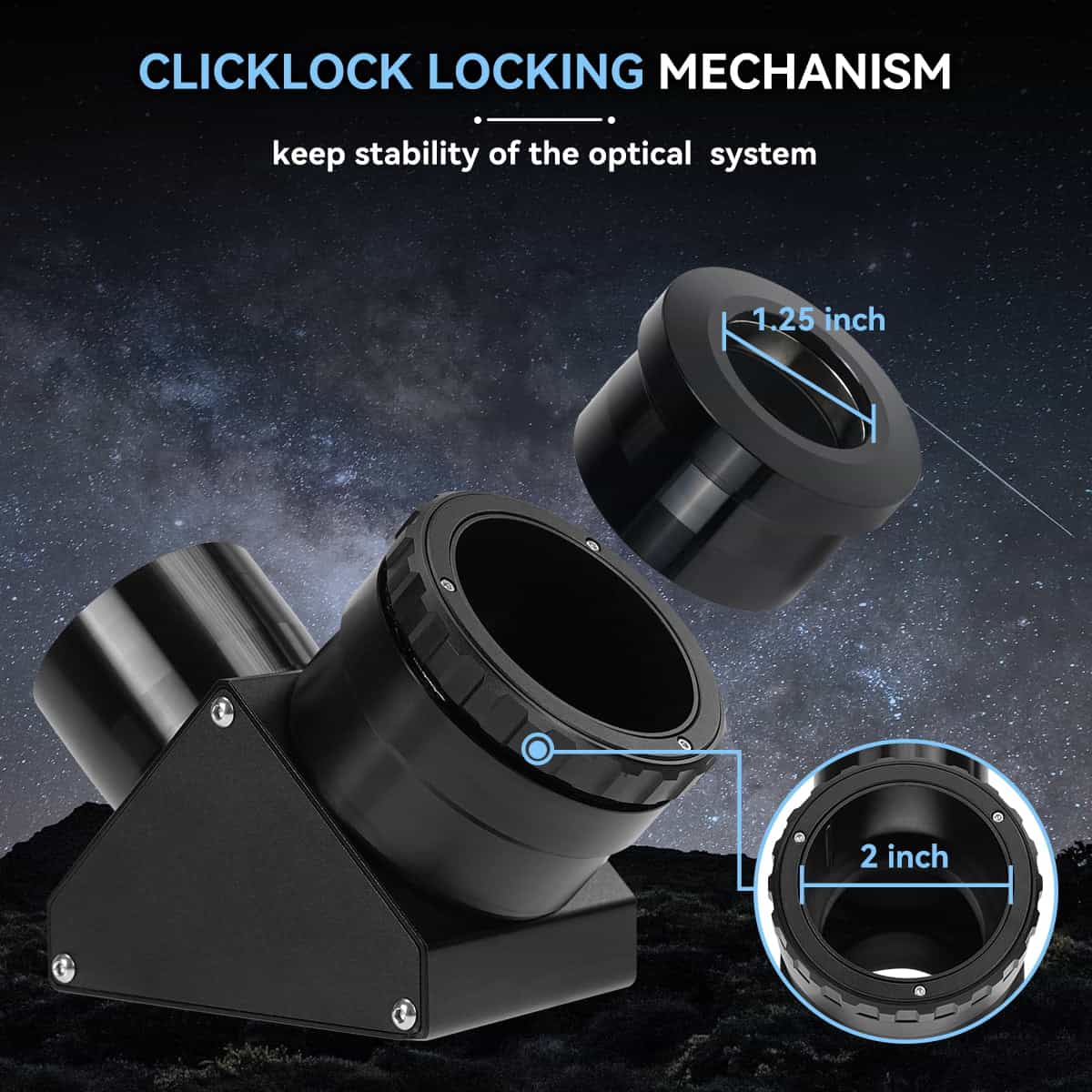 SVBONY SV223 2″ 90 degree Clicklock dielectric mirror star diagonal for visual observing