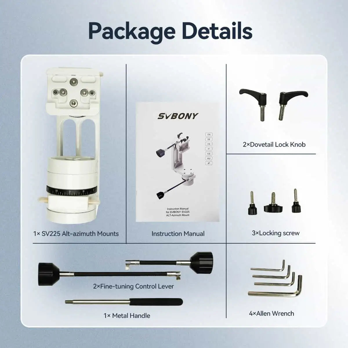 SVBONY SV225 alt-azimuth mount for visual observing