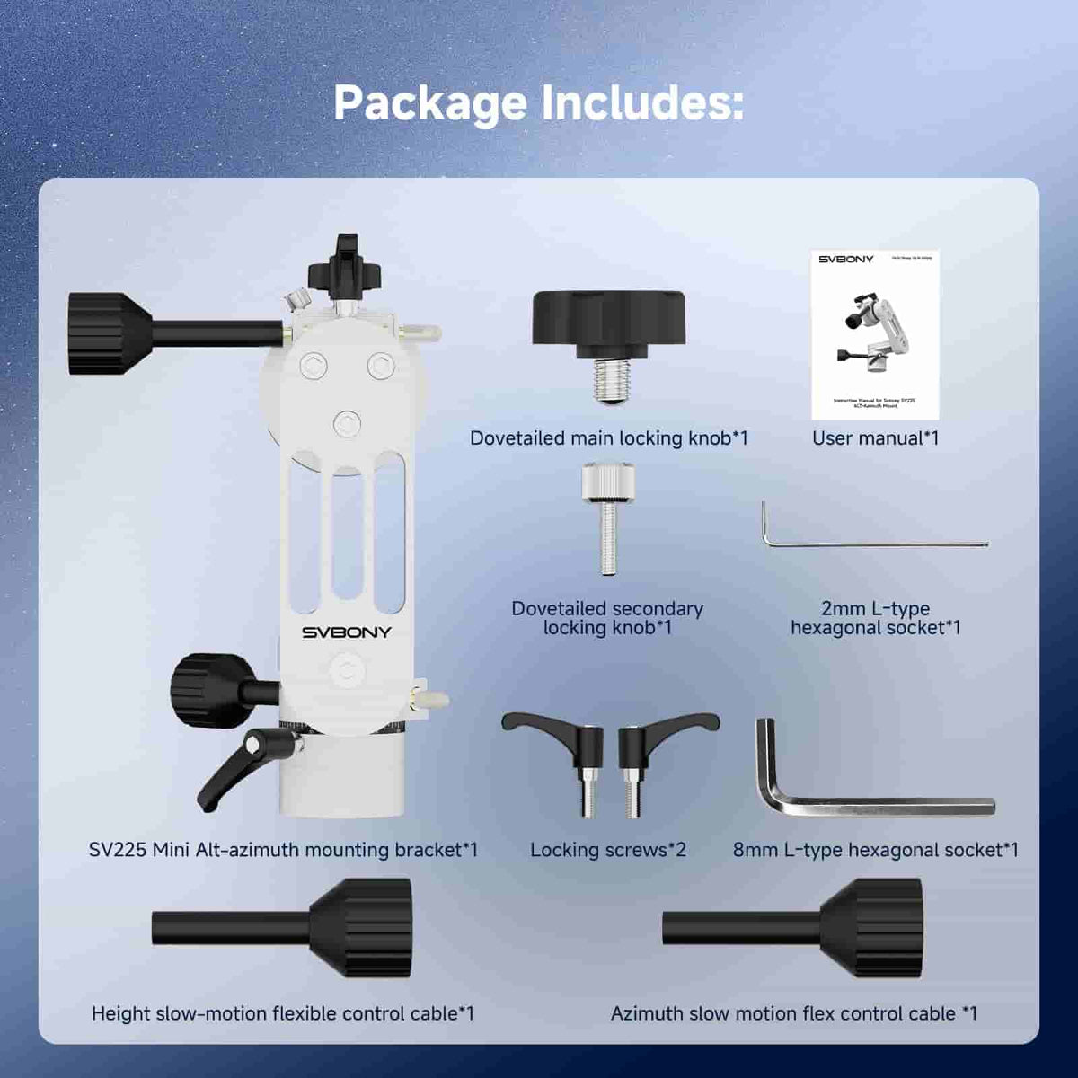 SVBONY SV225 MINI alt-azimuth mount head for portable visual observing