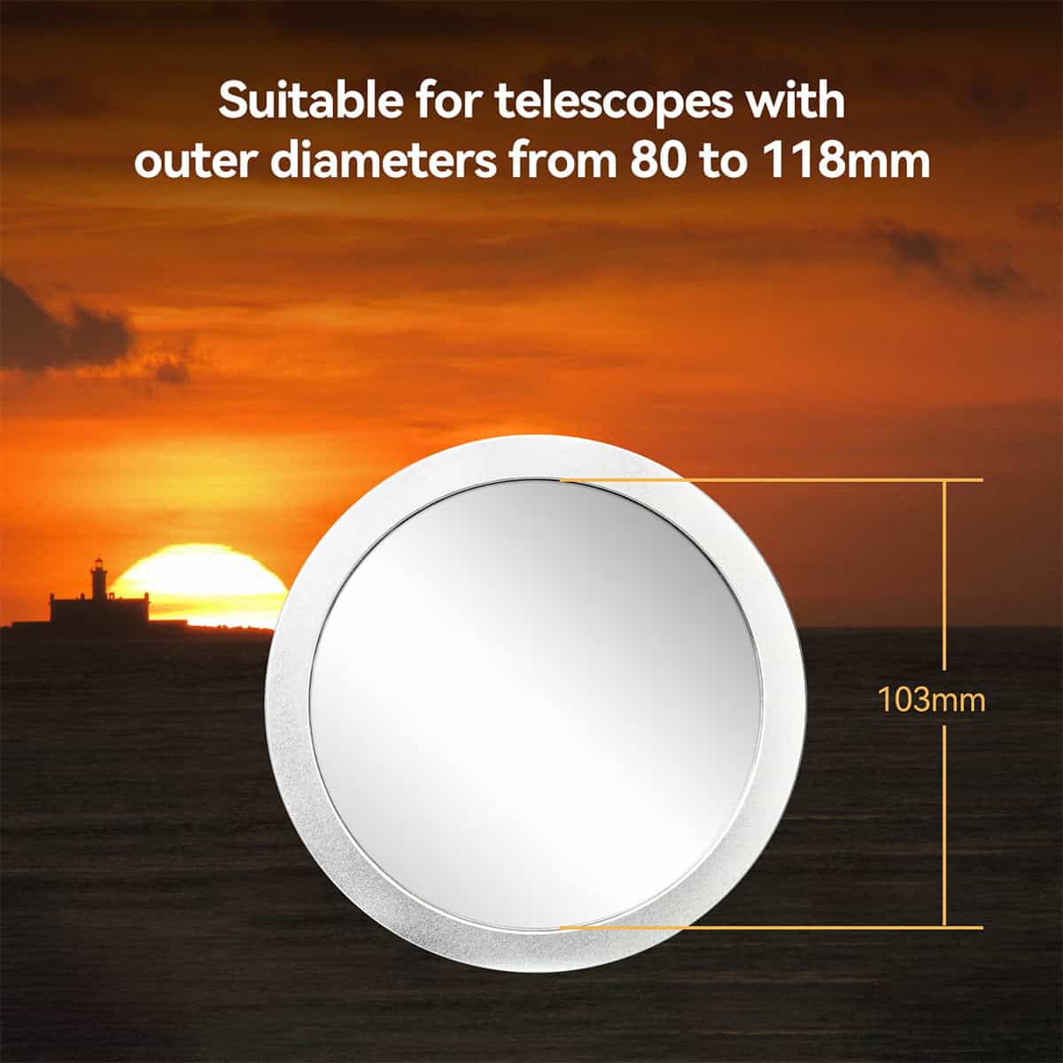 SVBONY SV229 103mm white-light solar filter cap for telescope solar observing