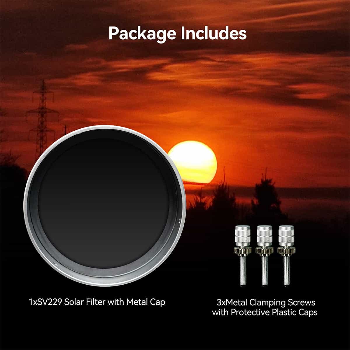 SVBONY SV229 103mm white-light solar filter cap for telescope solar observing