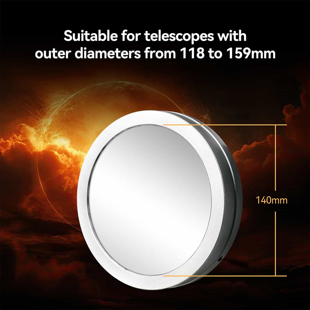 SVBONY SV229 140mm white-light solar filter cap for telescope solar observing