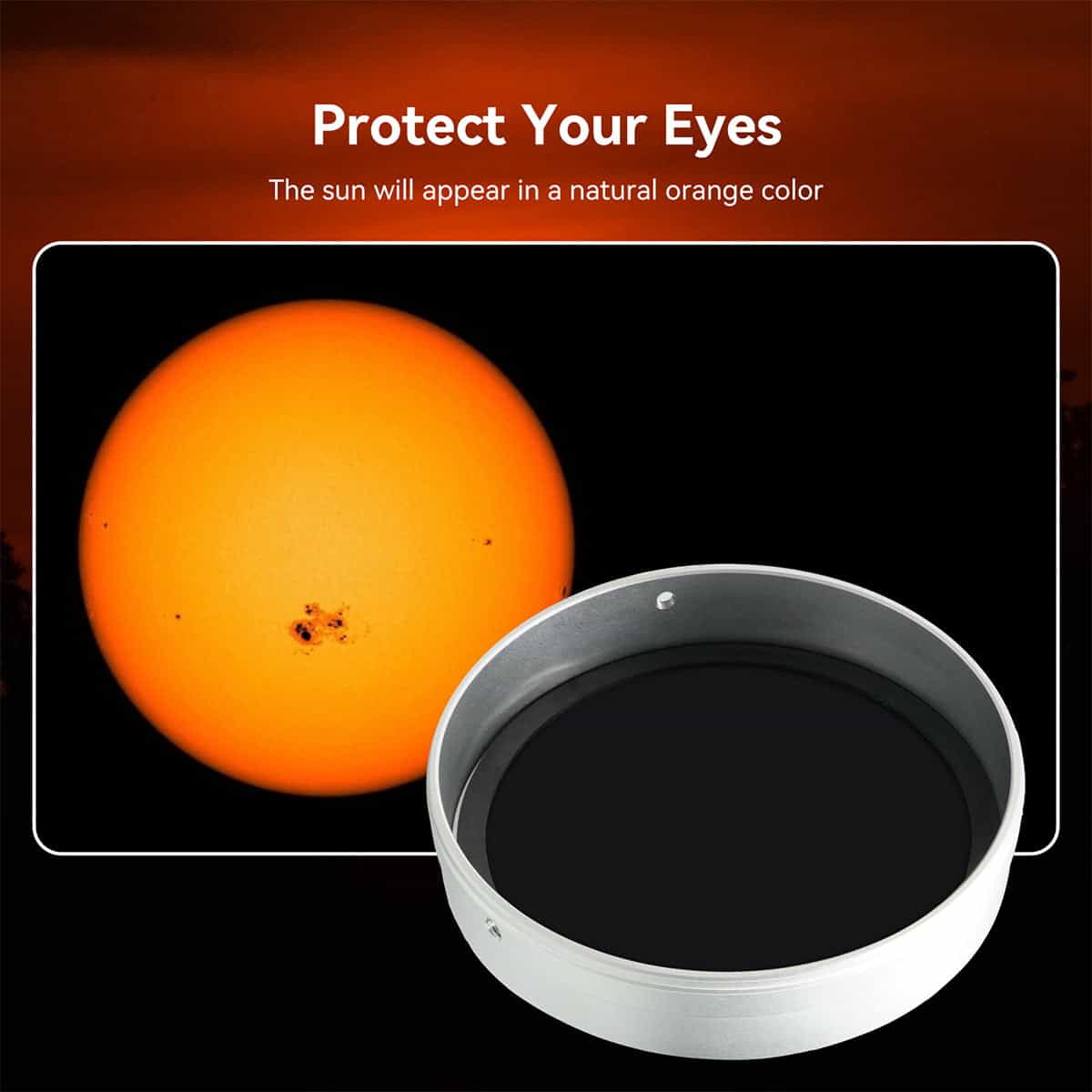 SVBONY SV229 140mm white-light solar filter cap for telescope solar observing