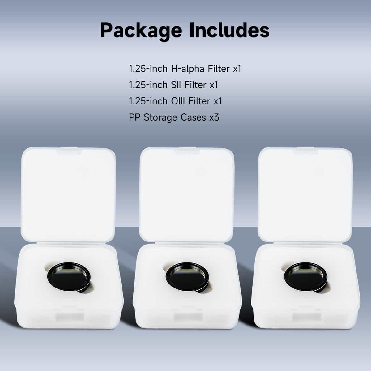 SVBONY SV227 1.25 inch SHO 5nm narrowband filter set for deep-sky nebula imaging