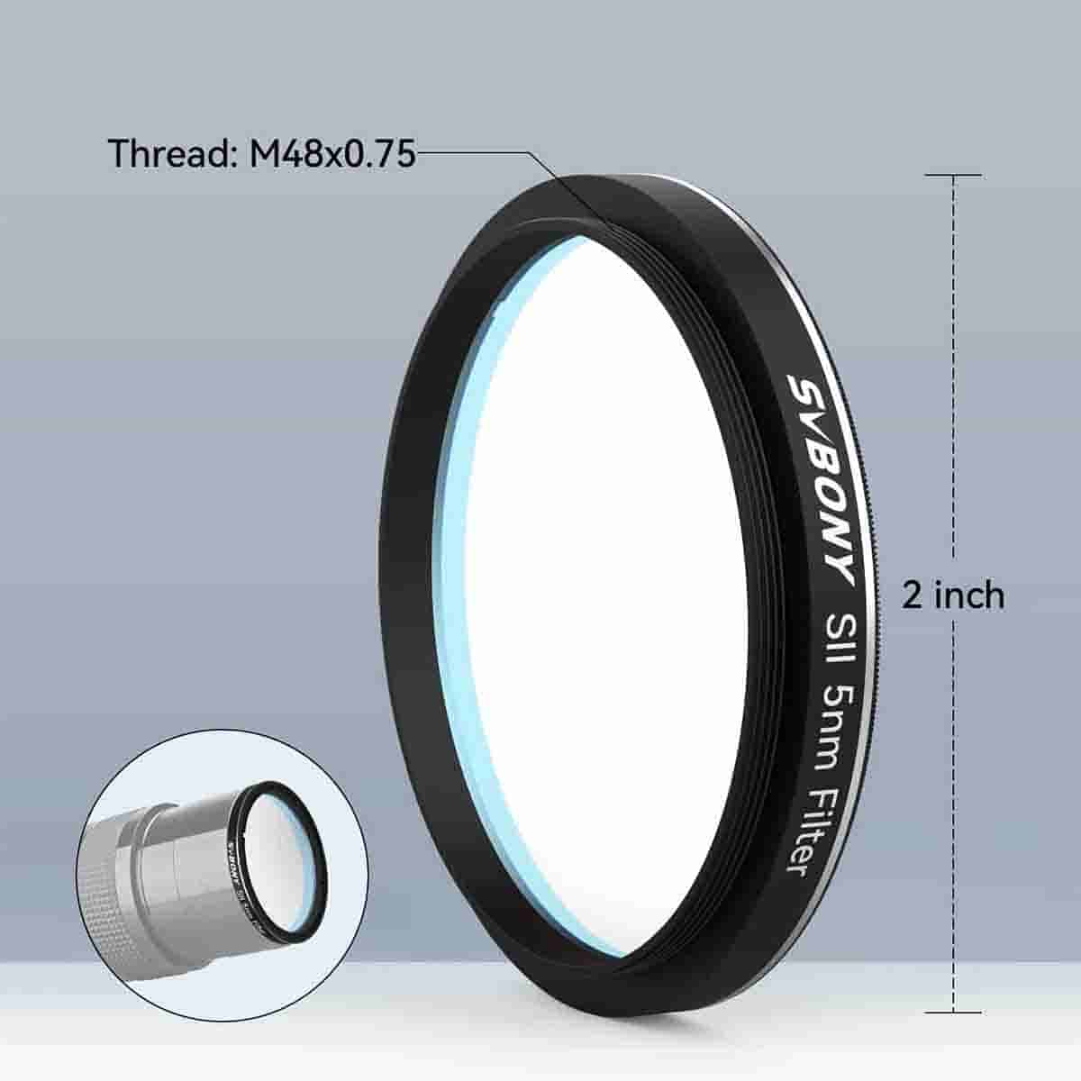 SVBONY SV227 2 inch SII 5nm narrowband filter for SHO deep-sky imaging