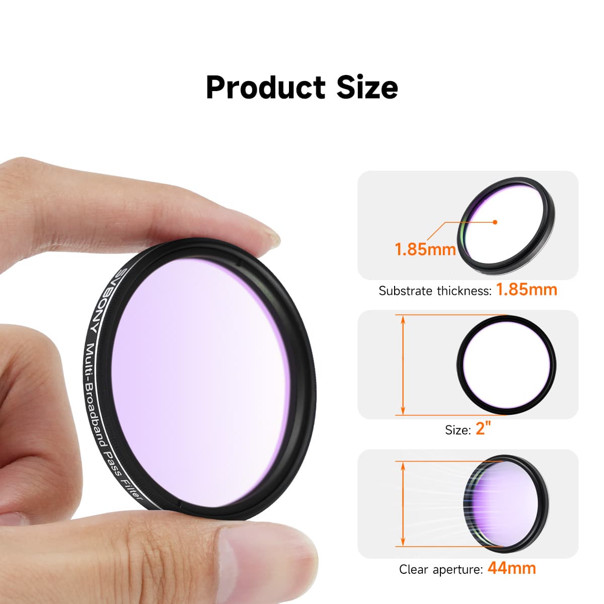 SVBONY SV260 2″ multi-bandpass light pollution filter for deep-sky and star-field astrophotography