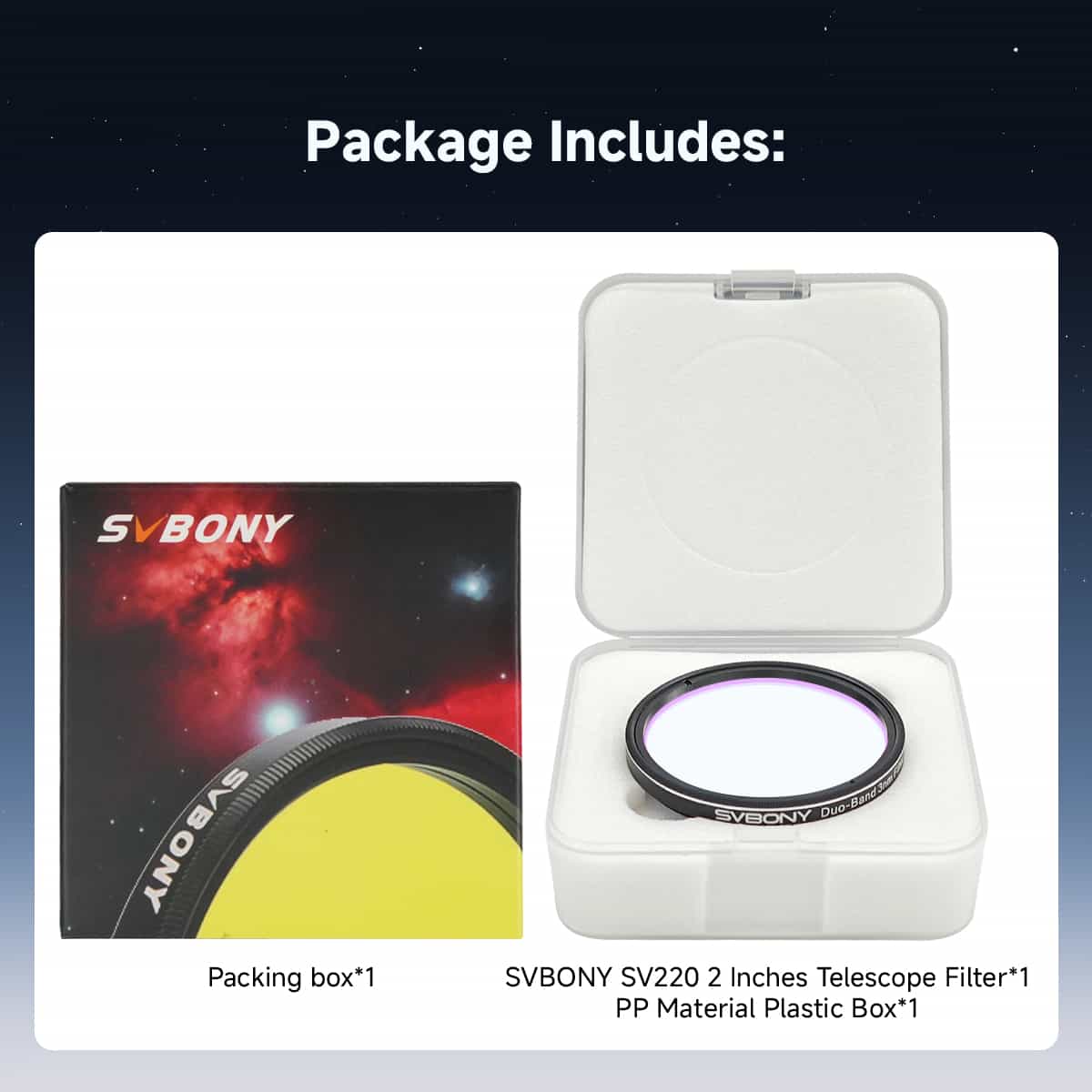 SVBONY SV220 2 inch 3nm filter detail