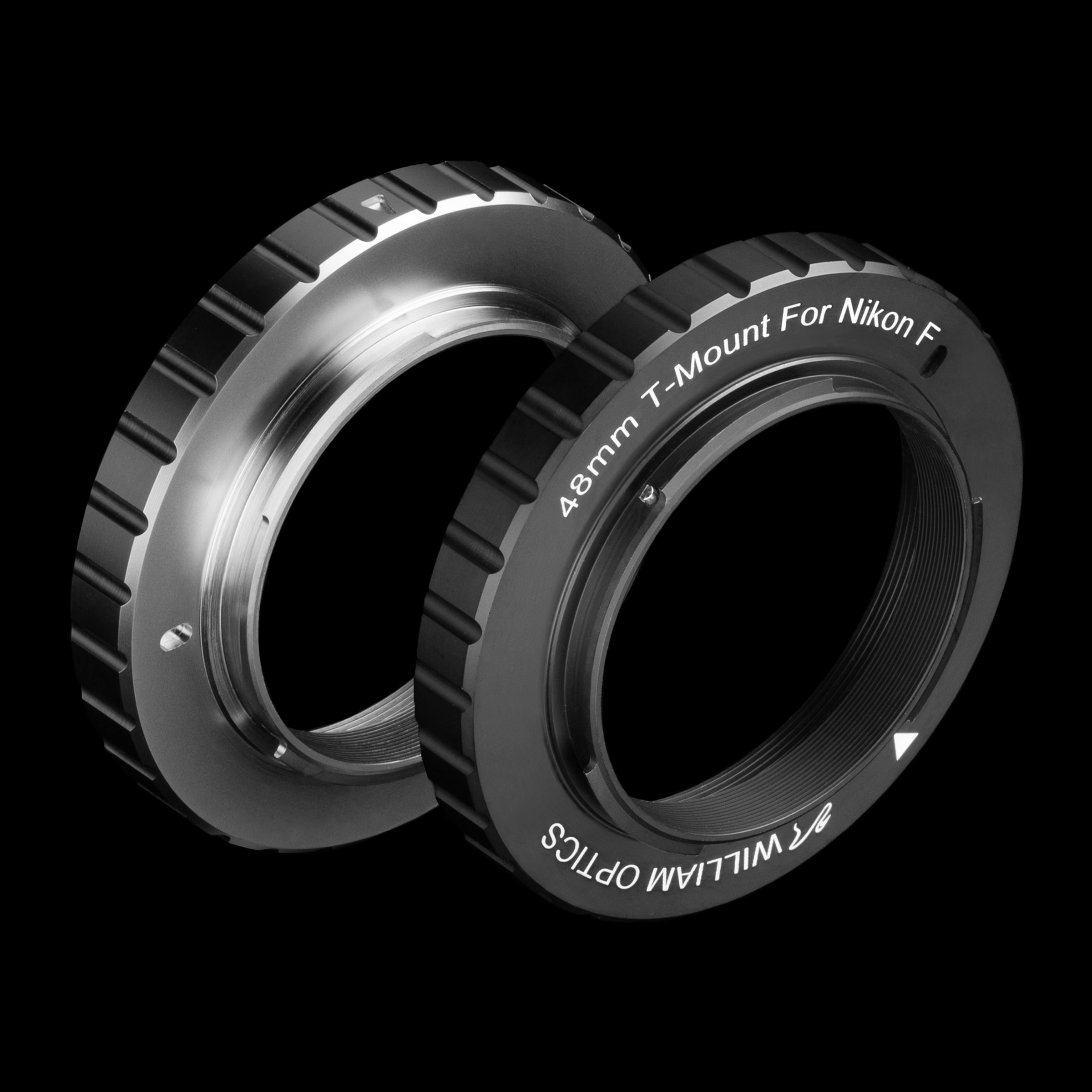 William Optics M48 T-Mount for Nikon F DSLR camera adapter front view