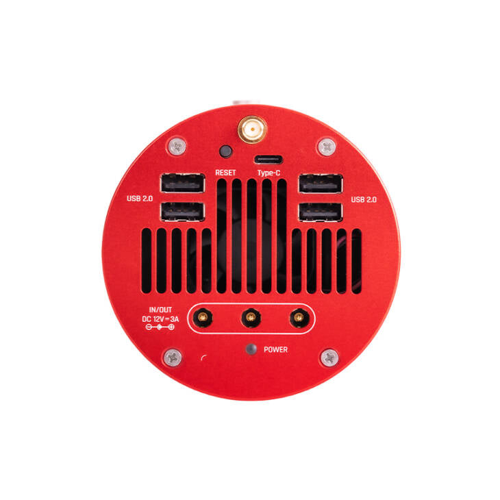ZWO ASI2600MC Air rear panel with USB and DC power ports