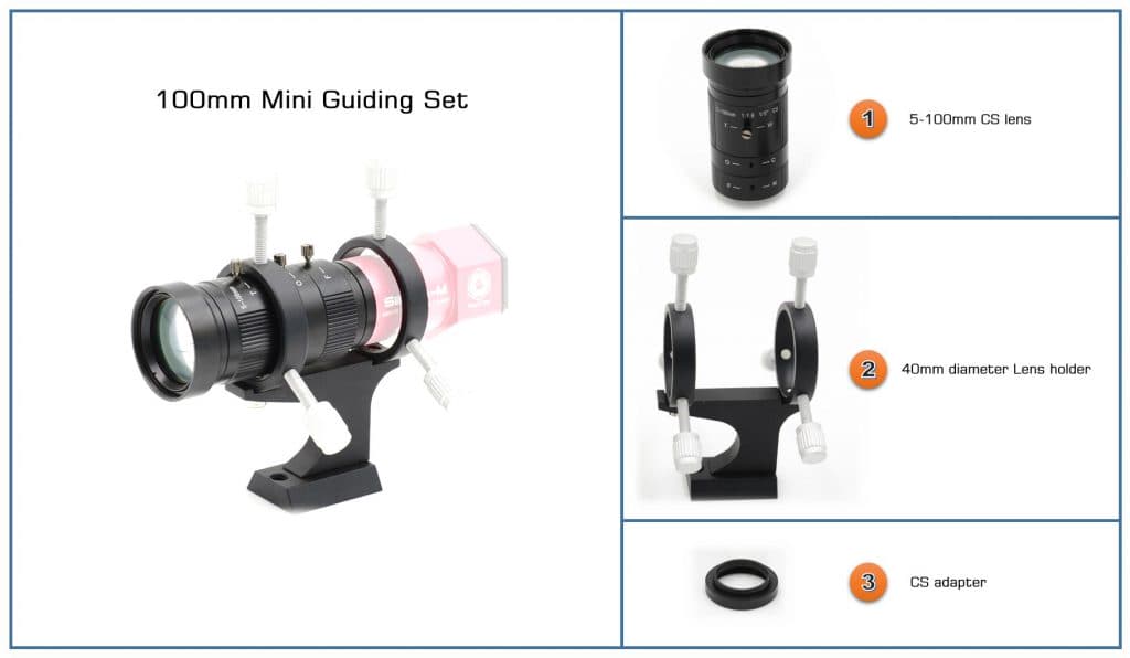 Player One Astronomy 100mm Mini Guiding Set three-part guide scope for autoguiding deep-sky astrophotography