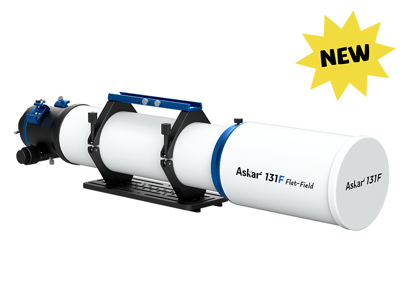 Askar 131F Flat-Field quadruplet astrograph - main product view showing full optical tube assembly in blue and white finish