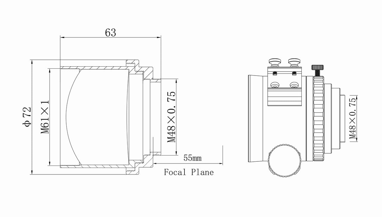 F3.9 Full Frame Reducer for FRA400/FRA500