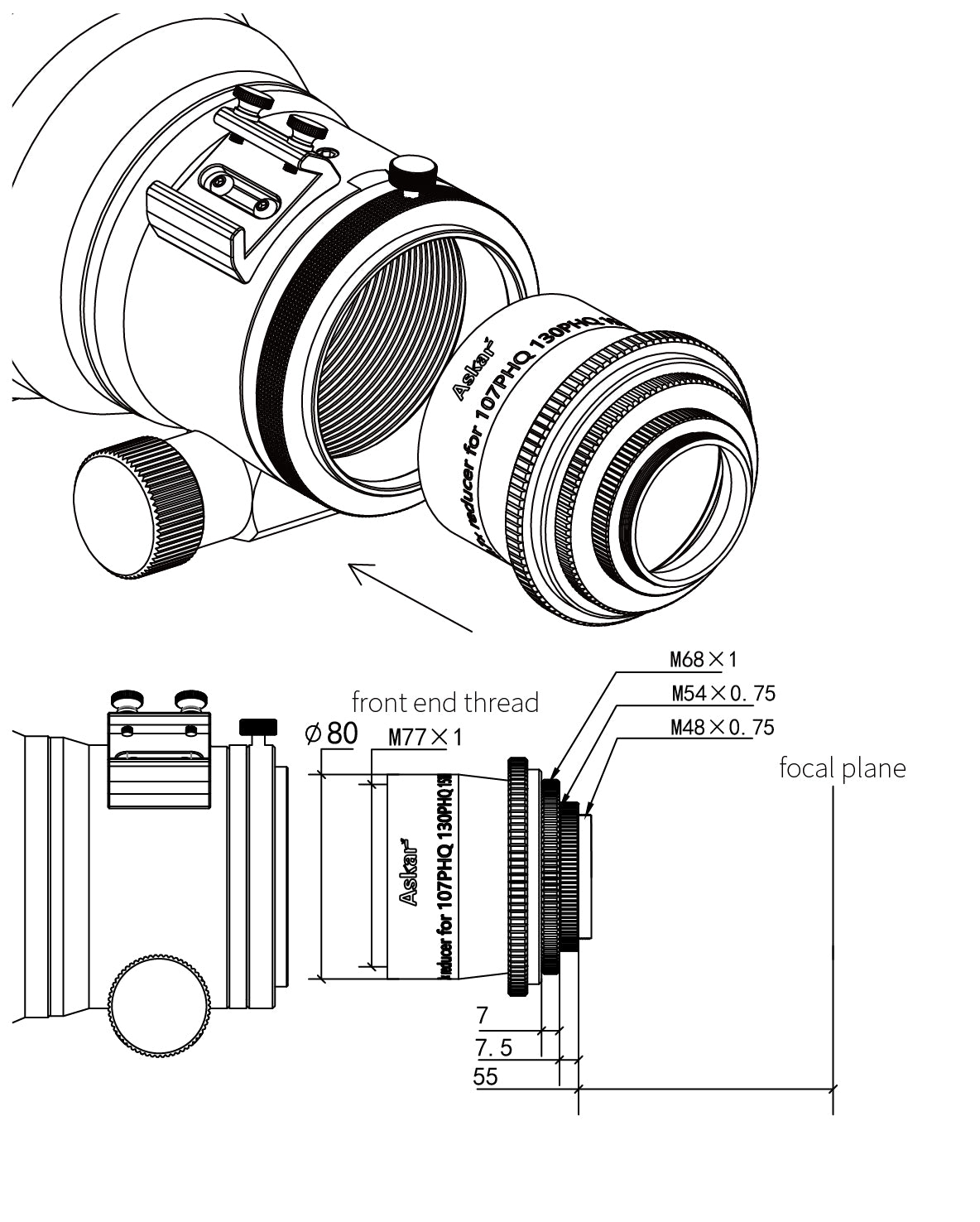 Askar 107PHQ/130/150 PHQ Universal reducer
