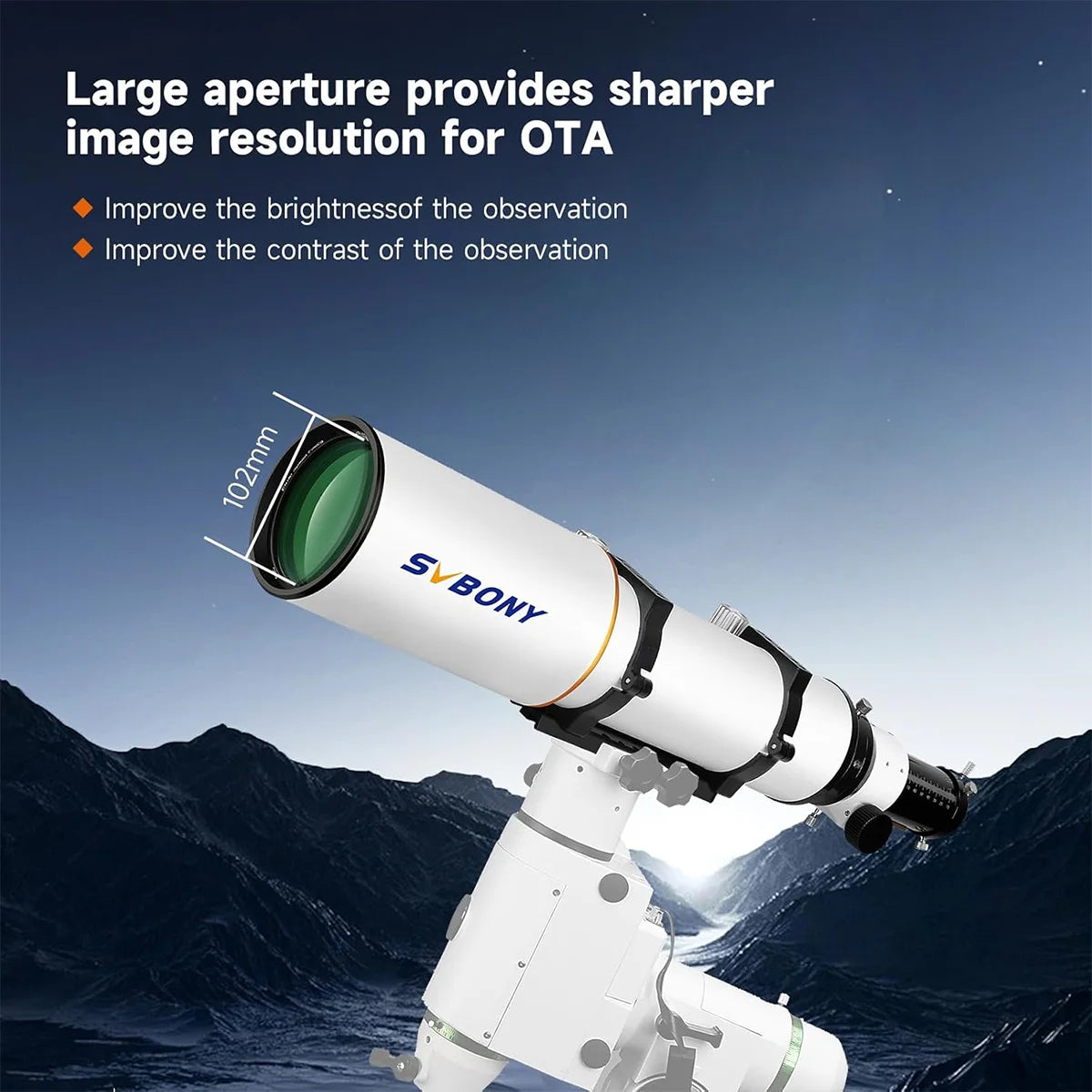 SVBONY SV503 102ED refractor OTA for deep-sky imaging