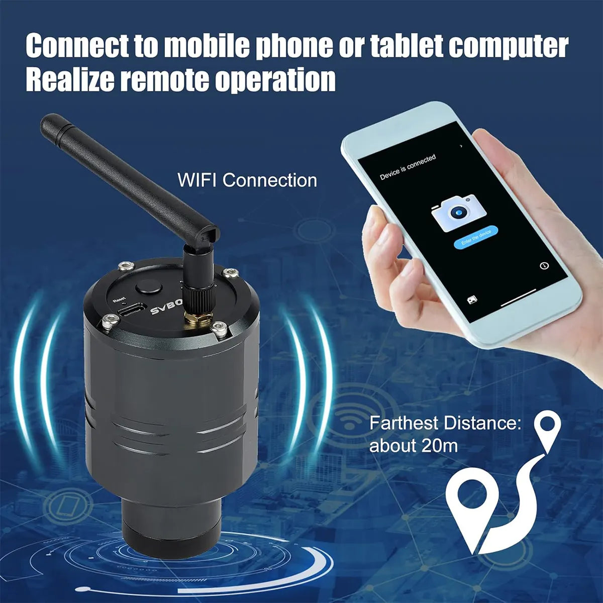SVBONY SC001 WiFi camera for 1.25 inch spotting scopes and telescopes for digiscoping and lunar imaging