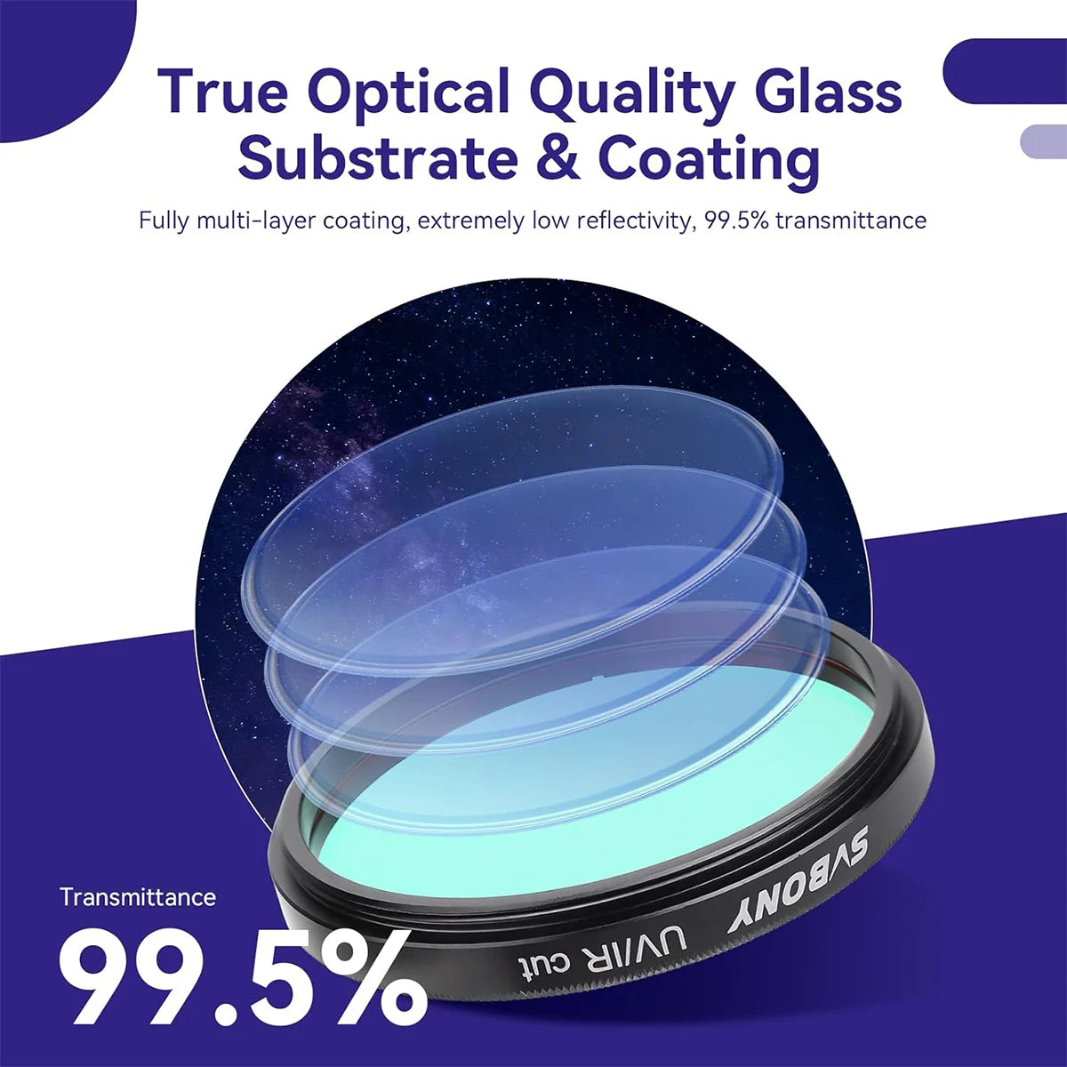 SVBONY 2″ UV/IR cut filter for colour astrophotography and sensor protection