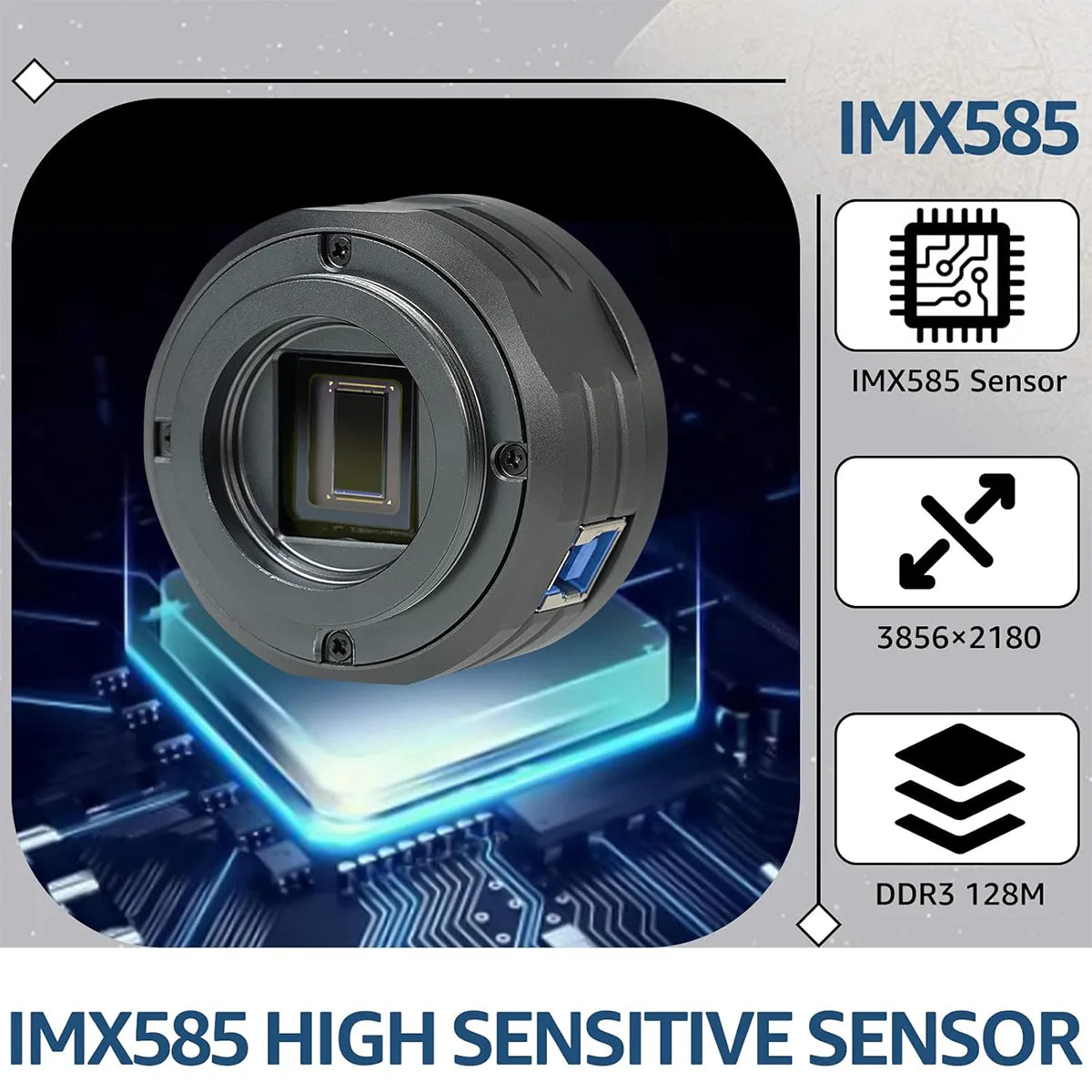 SVBONY SV705C colour planetary camera with Sony IMX585 sensor for planetary and lunar imaging
