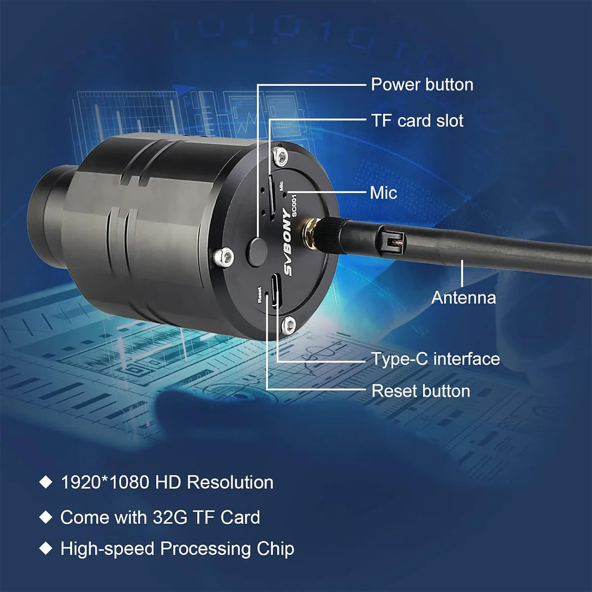 SVBONY SC001 WiFi camera for 1.25 inch spotting scopes and telescopes for digiscoping and lunar imaging