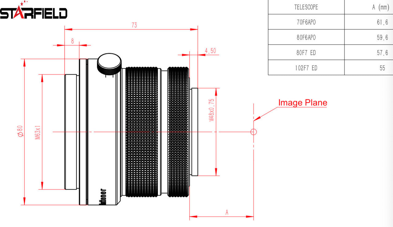 Starfield Adjustable 2" 0.8x Reducer