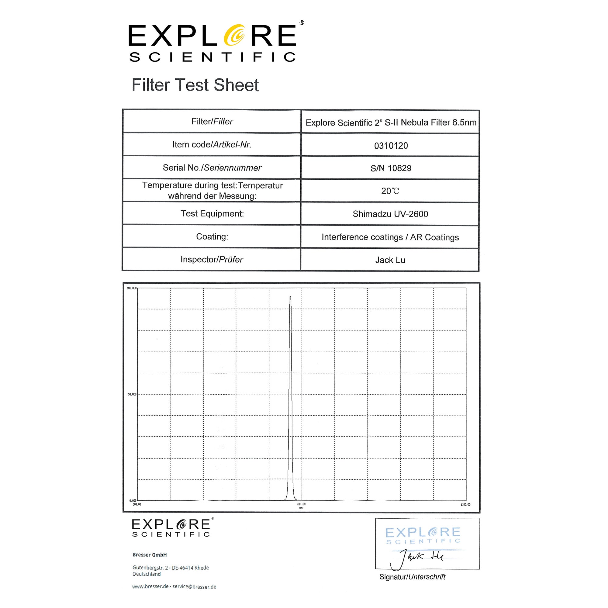 Further product view of the Explore Scientific 2-inch S-II 6.5nm narrowband nebula filter