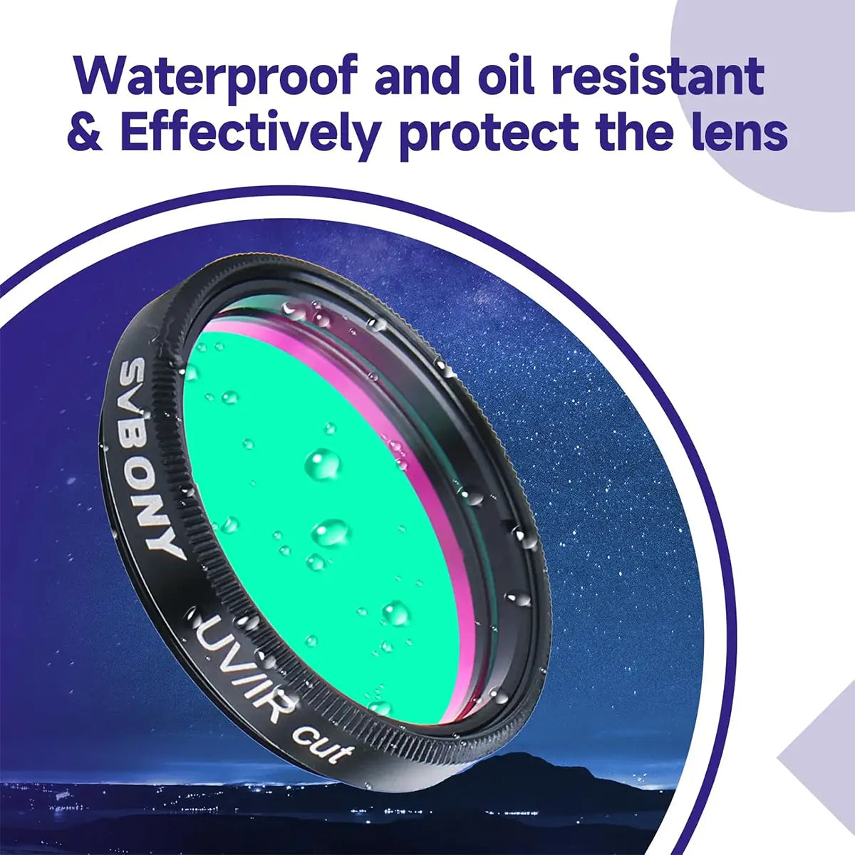 SVBONY 1.25 inch UV/IR cut filter for colour planetary and deep-sky astrophotography cameras