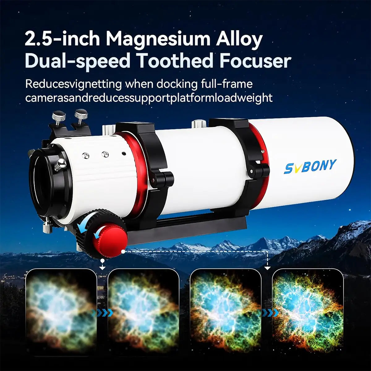 SVBONY SV550 80mm f/6 triplet APO refractor telescope OTA for deep-sky imaging and travel observing