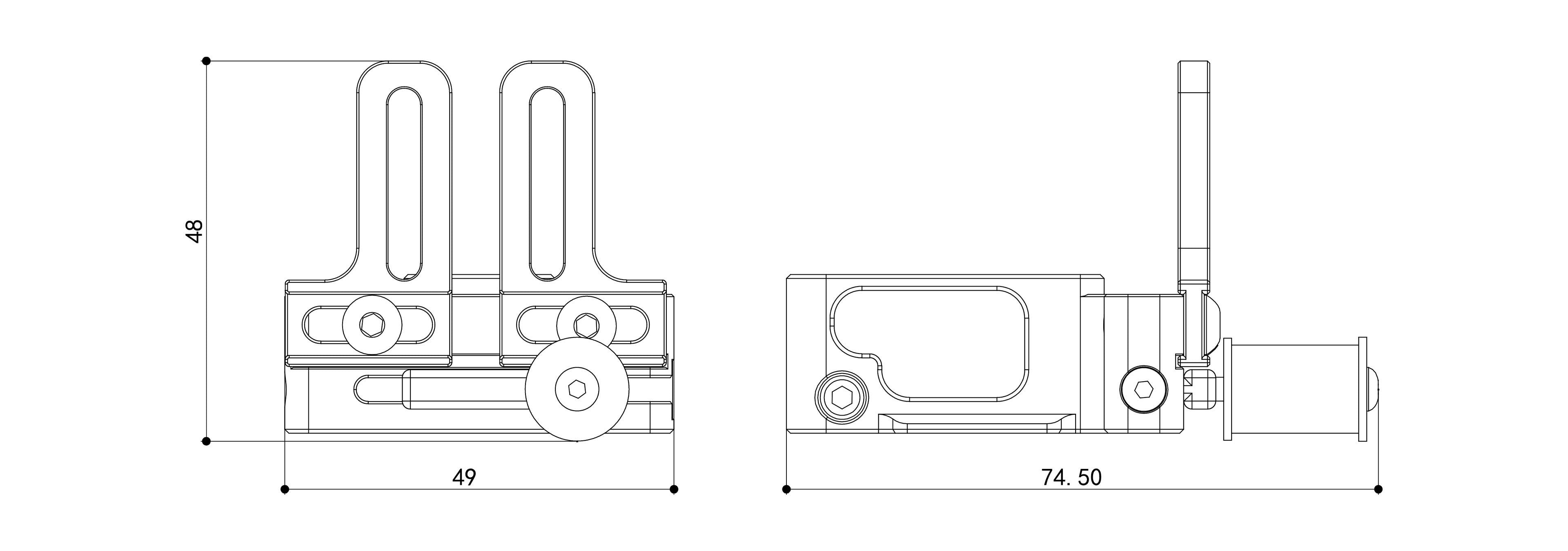 Askar SQA55 AF Kit size diagram - overall kit dimensions and component measurements