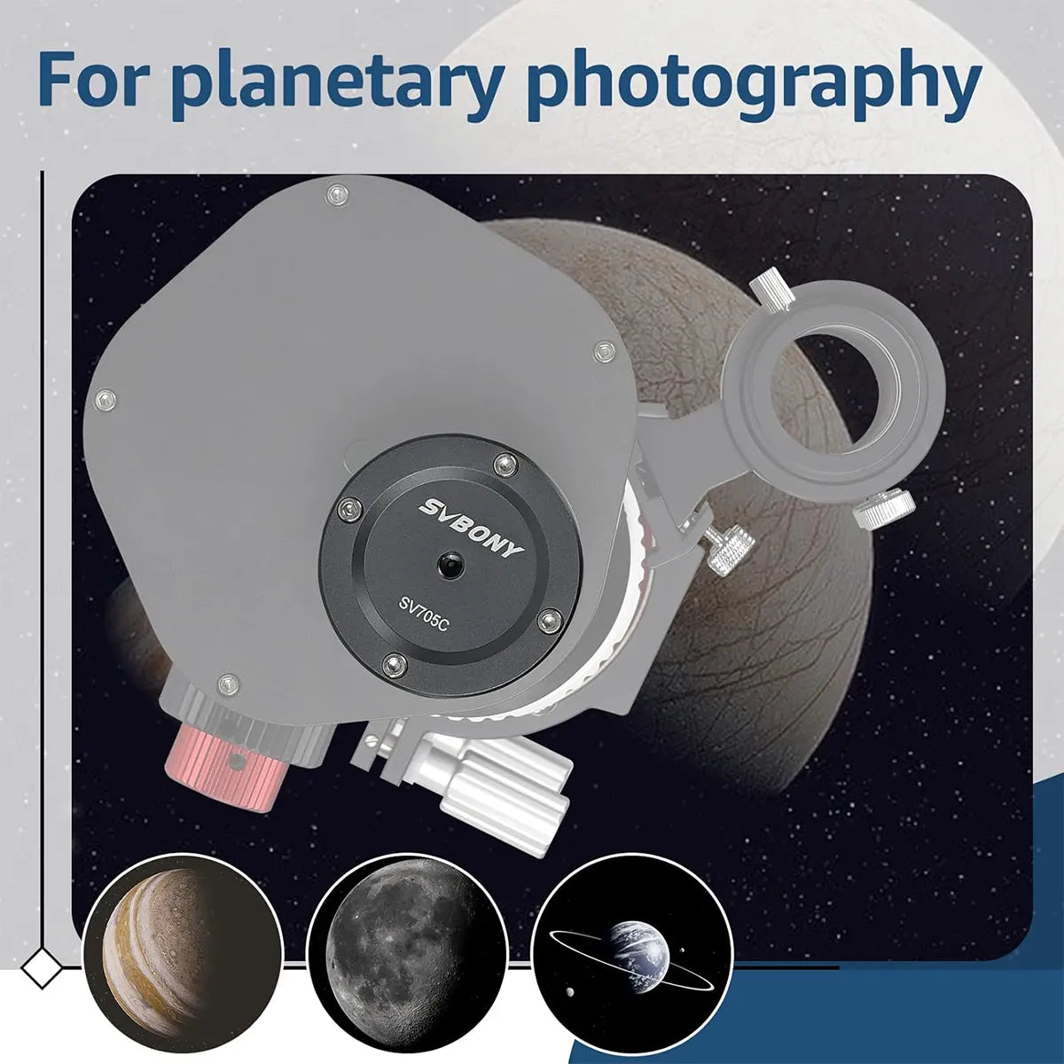 SVBONY SV705C colour planetary camera with Sony IMX585 sensor for planetary and lunar imaging