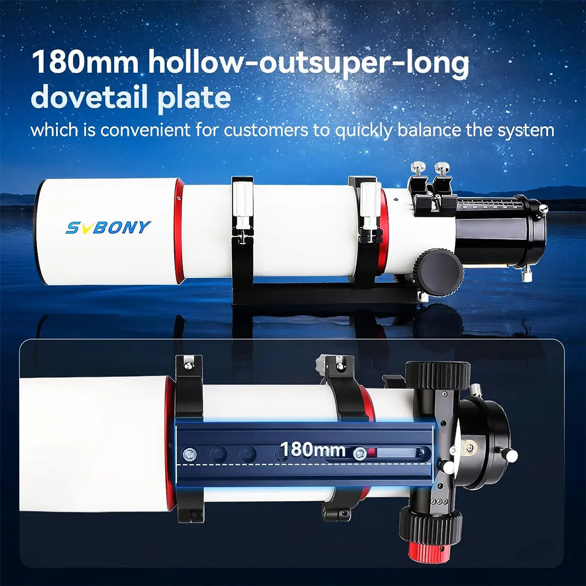 SVBONY SV550 80mm f/6 triplet APO refractor telescope OTA for deep-sky imaging and travel observing