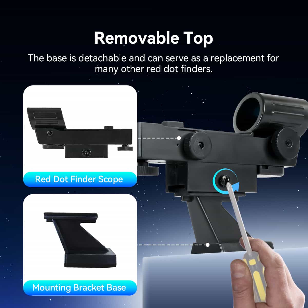 SVBONY SV179 red dot finder with dovetail base for telescope target acquisition