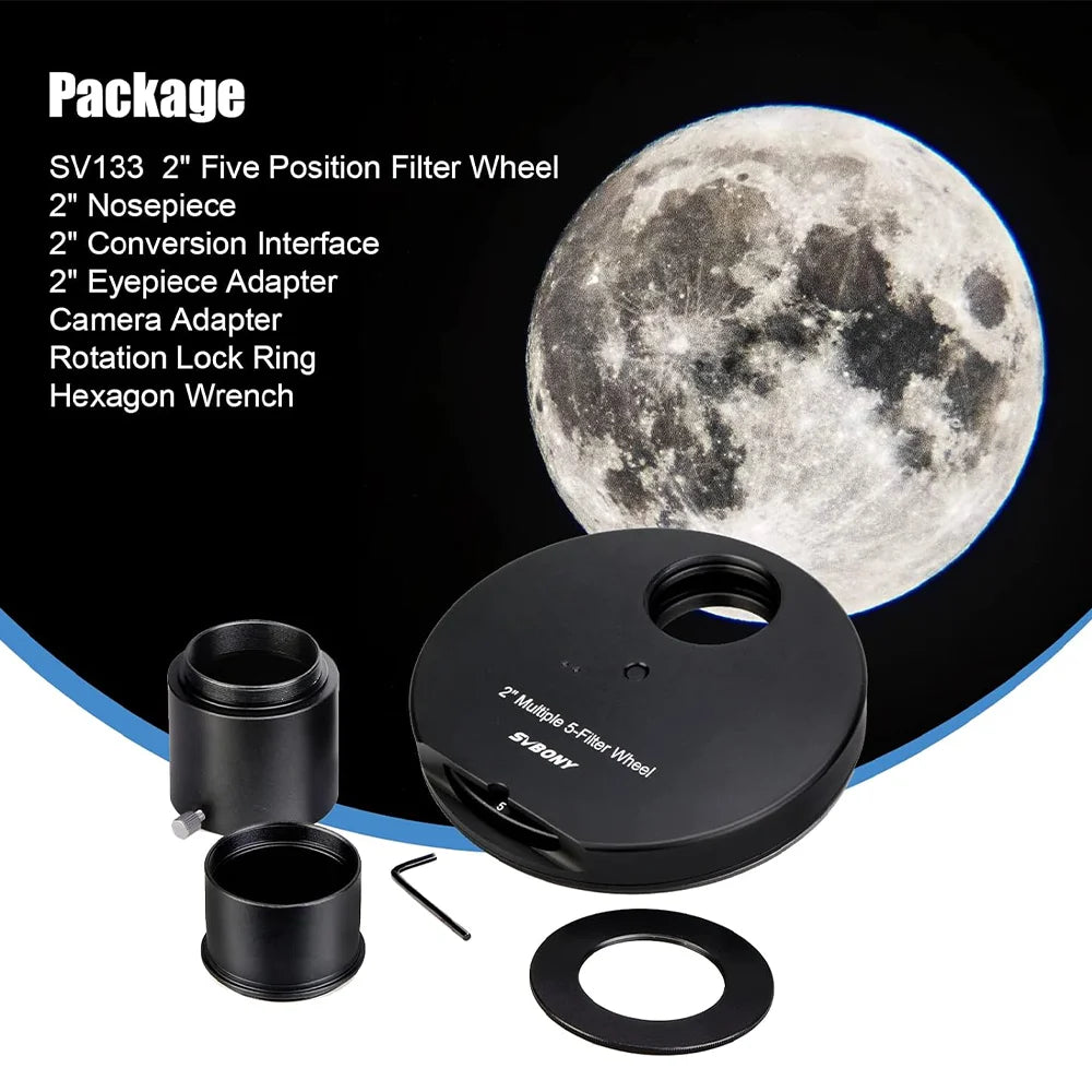 SVBONY SV133 2 inch filter wheel overview