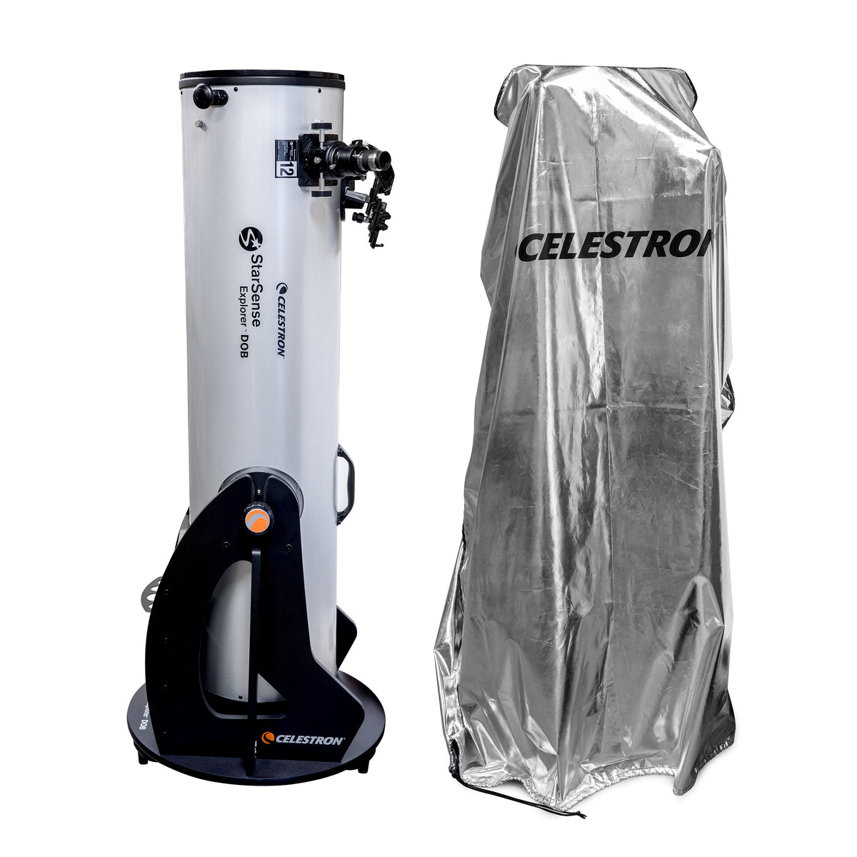 Celestron Weatherproof Telescope Cover 94039 covering a computerized telescope on its mount
