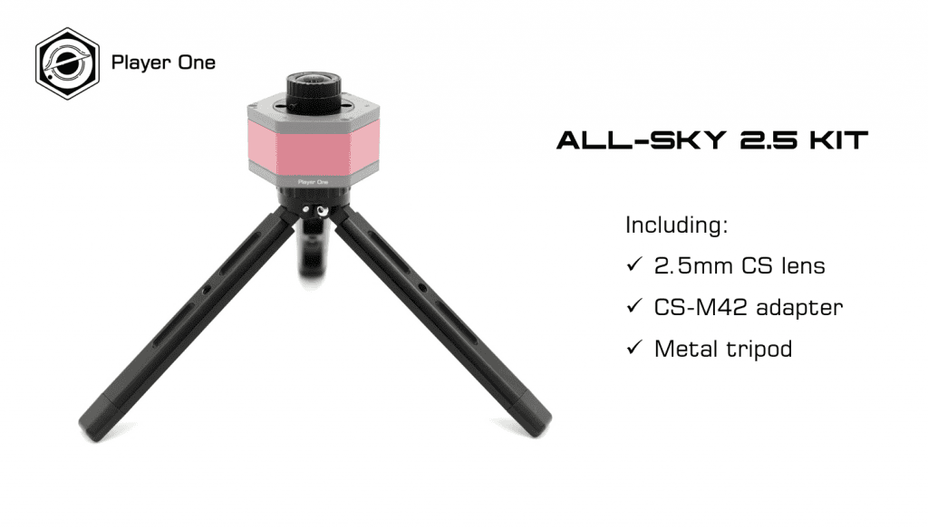 Player One All-Sky 2.5mm lens kit contents and setup