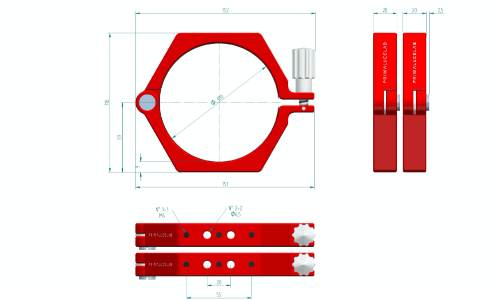 Primaluce Lab 100mm PLUS support rings