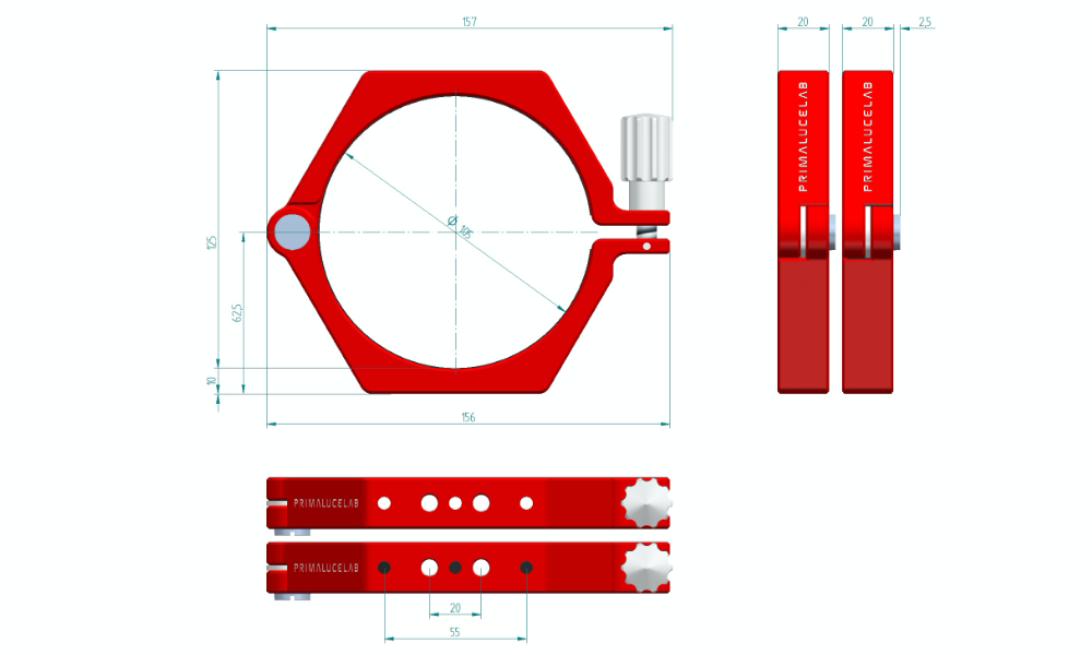 Primaluce Lab 105mm PLUS support rings