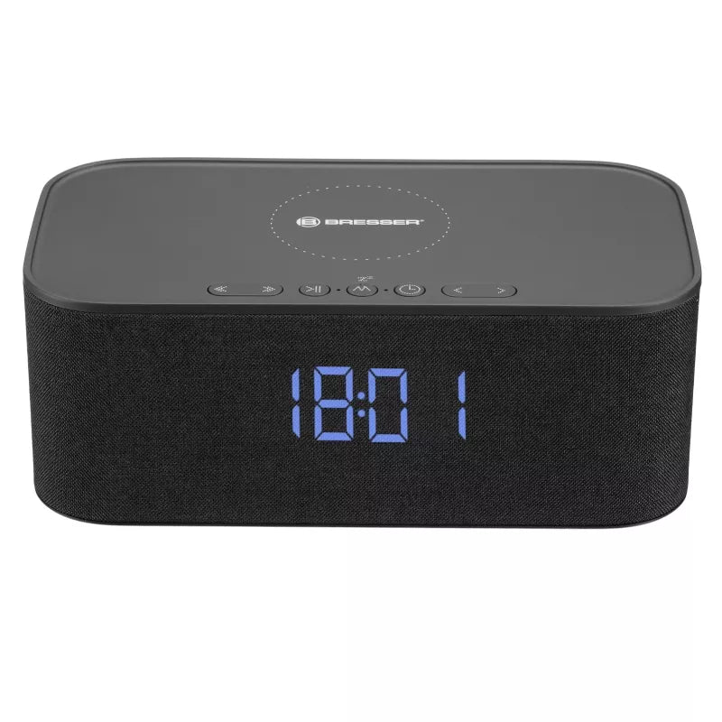 BRESSER Bluetooth speaker with alarm clock and wireless charging function