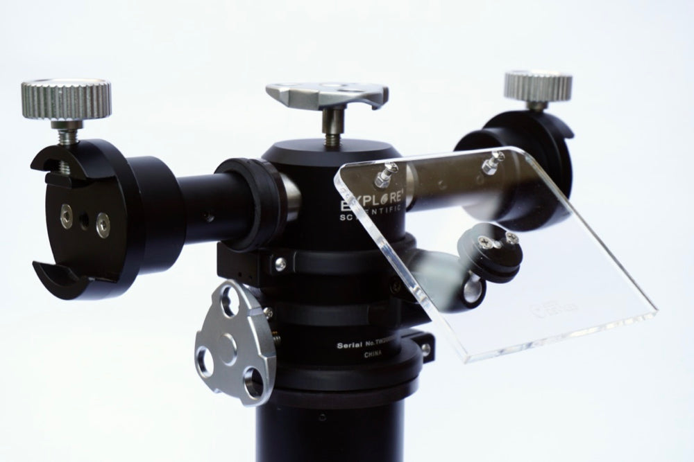Astro Devices Nexus DSC Pro acrylic shelf with clamp and ball head mount for Explore Scientific Twilight II