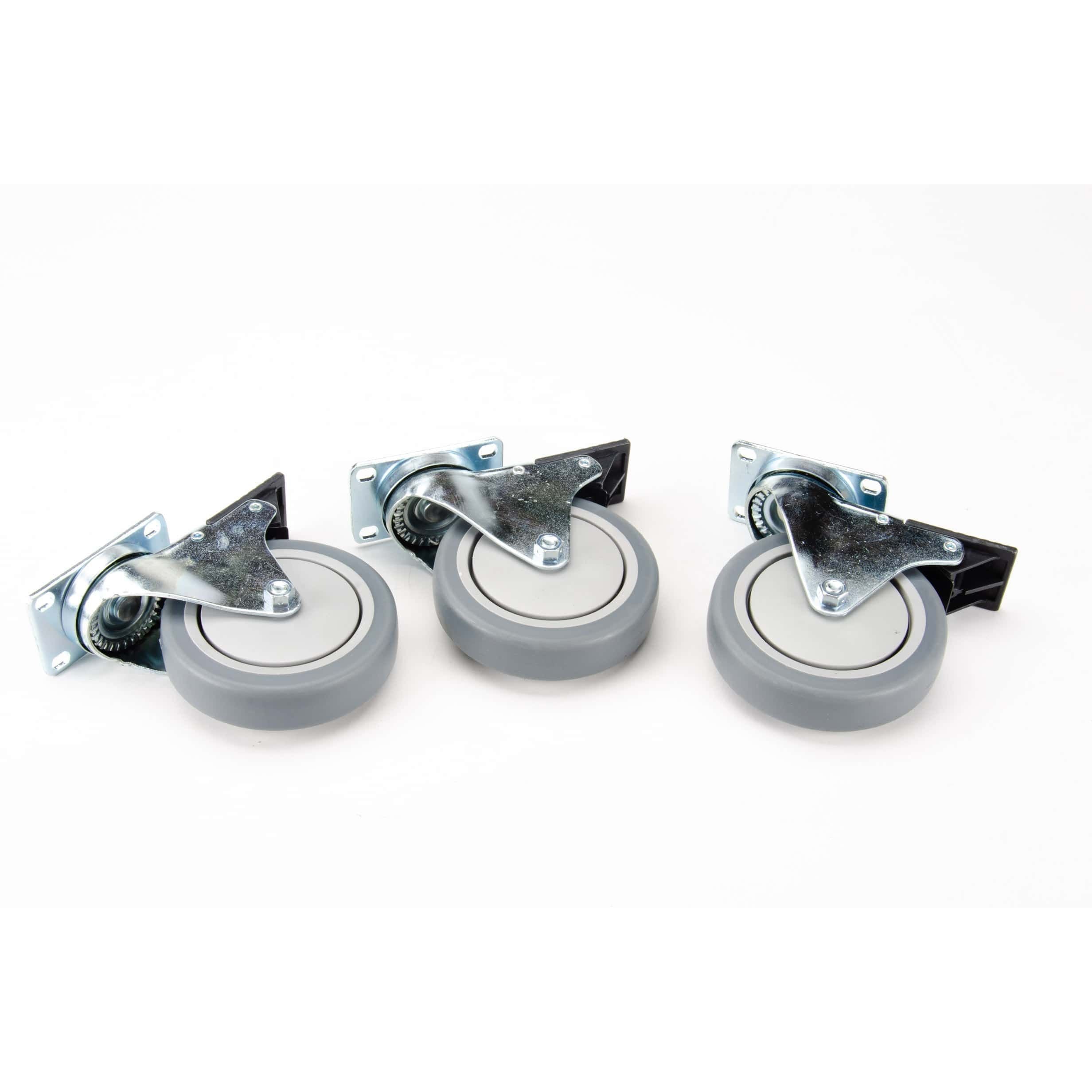 JMI 5 inch polyurethane wheel upgrade set of three fully locking caster wheels for Universal Wheeley Bar telescope dolly
