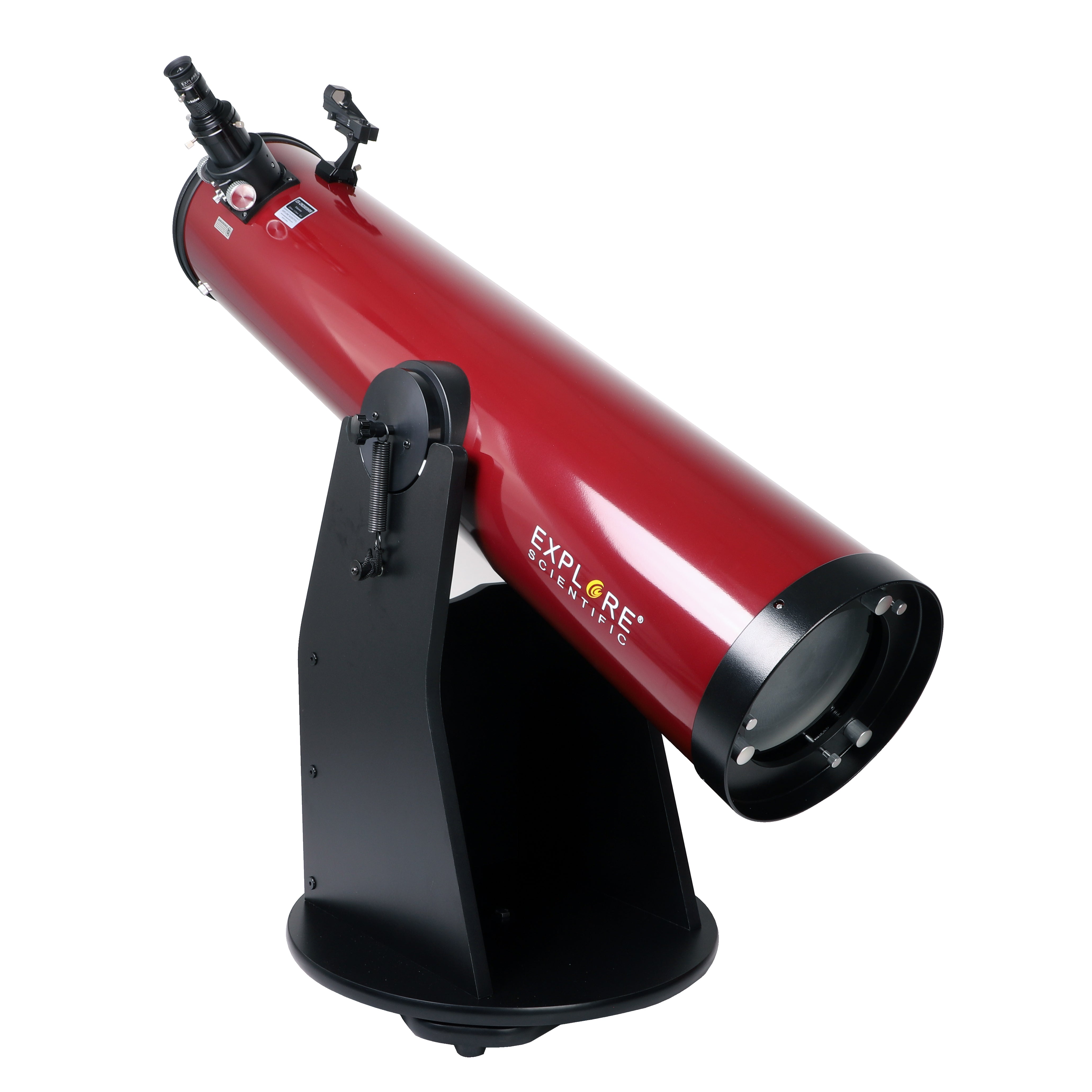 Ruby Red 8-inch Dobsonian showing focuser and red dot finder