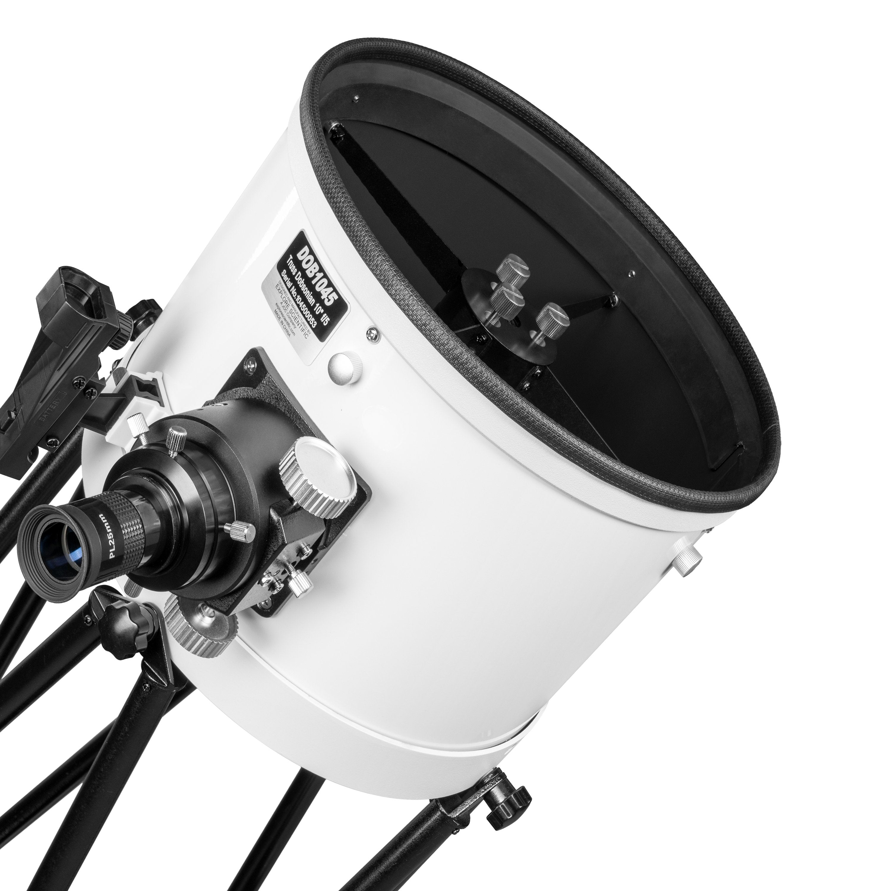 10-inch hybrid truss Dobsonian secondary cage assembly and focuser