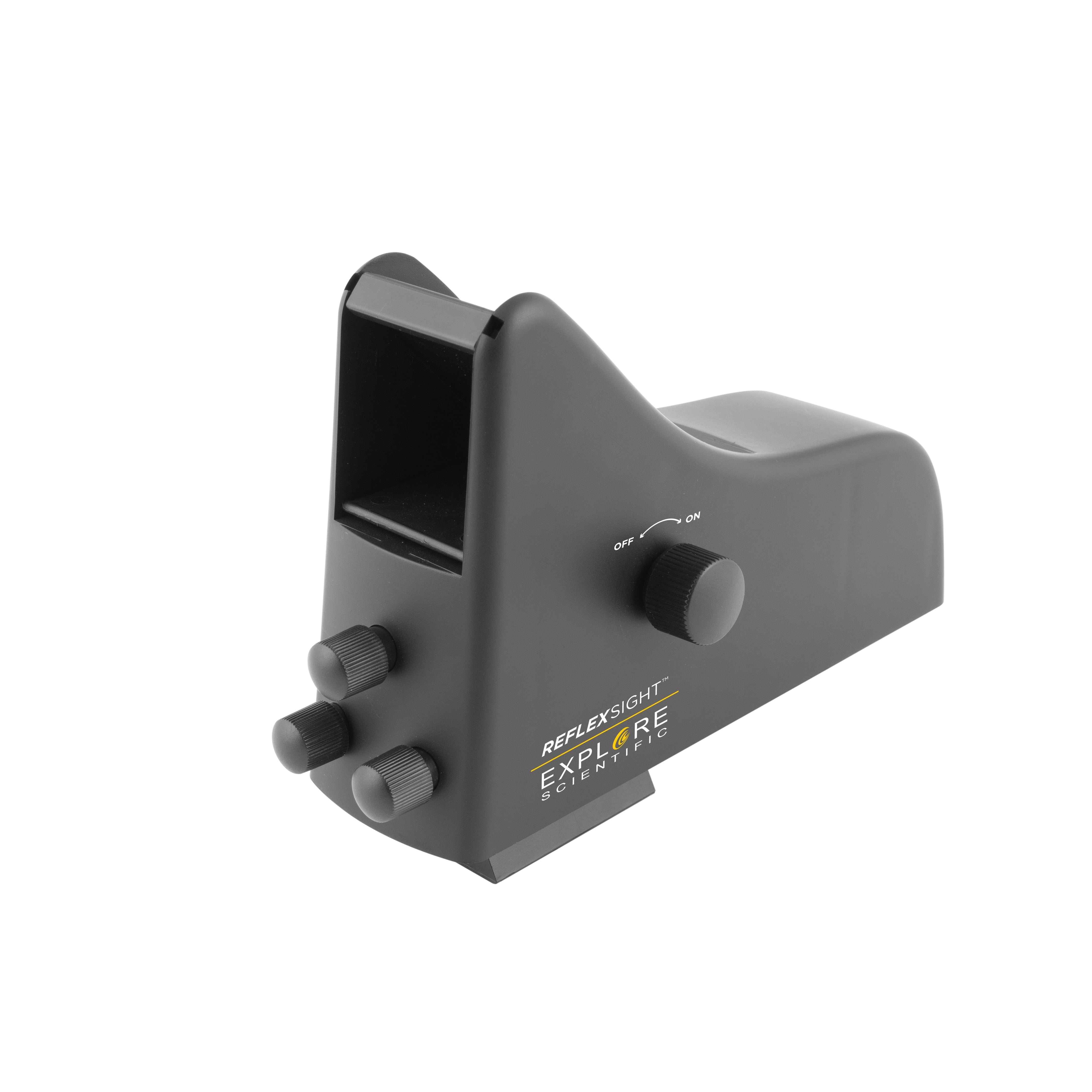 A second view of the Explore Scientific ReflexSight housing, showing the body profile and the dovetail mounting base.