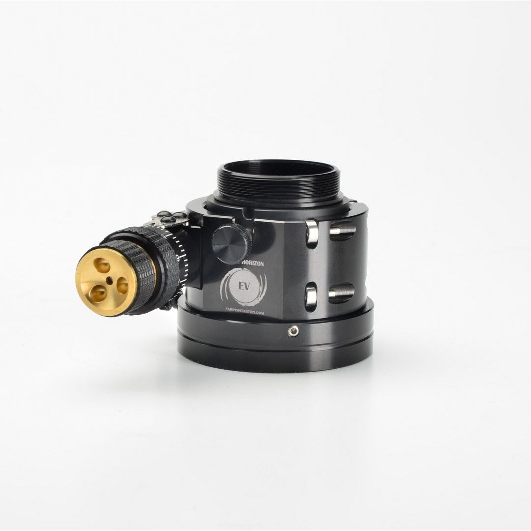 JMI Event Horizon EV1-C dual-speed Cassegrain focuser side profile showing the low-profile SCT rear-thread base
