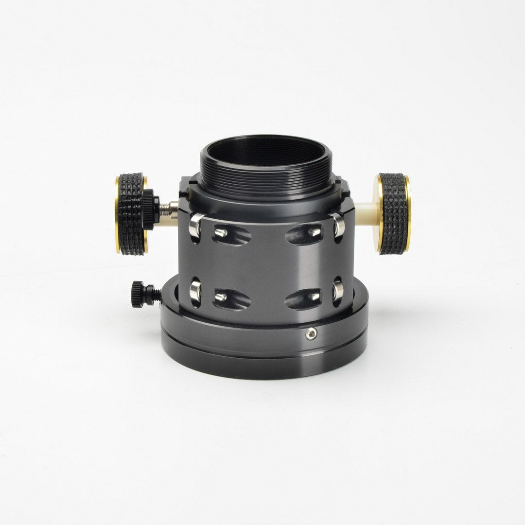 JMI Event Horizon EV2-C focuser drawtube extended, showing 14.3 mm of fine-focus travel