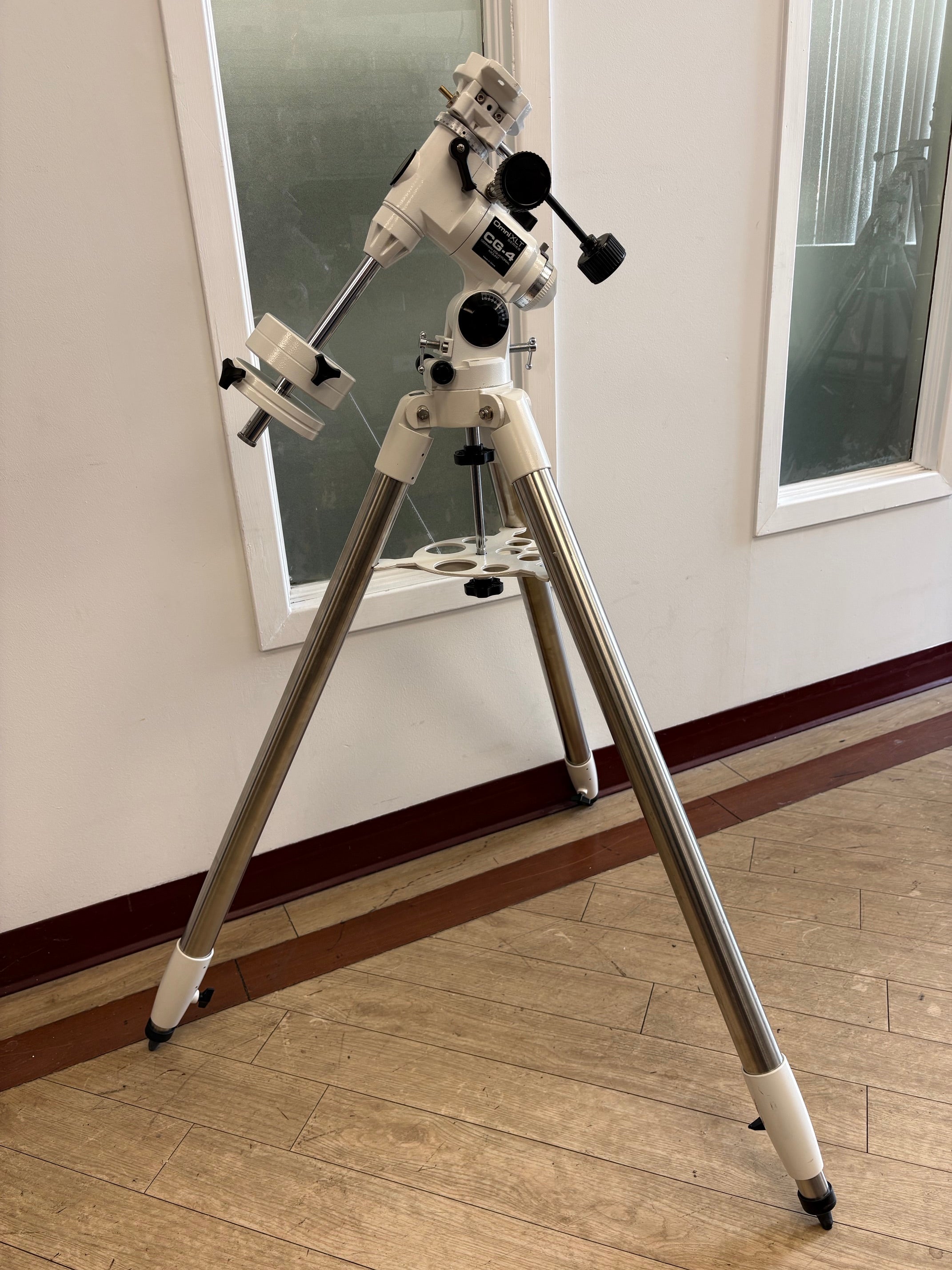Celestron CG-4 German Equatorial Mount with Tripod & Two Counterweights – Used (Good)