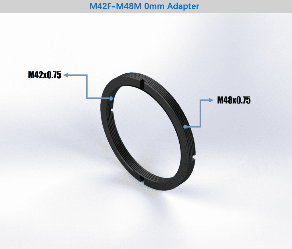Player One M42F-M48M 0mm aluminium thread adapter for M42 to M48 imaging trains
