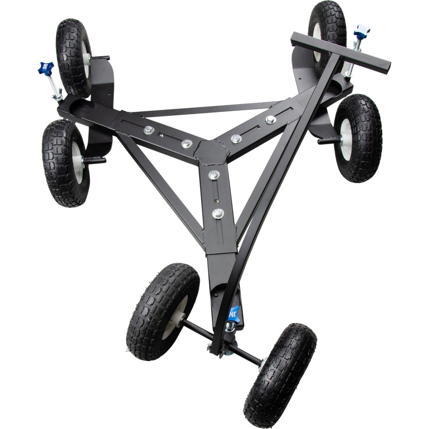 JMI Heavy-Duty Shorty Wheeley Bar with telescope mounted on 300 lb capacity compact telescope dolly
