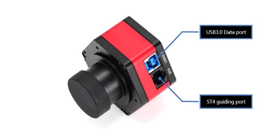 Player One Mars-M II USB3.0 and ST4 port diagram for monochrome planetary camera